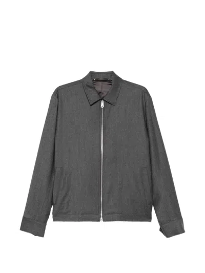 Paul Smith Zip-up Harrington Jacket In Gray