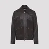 Paul Smith Regular Fit Leather Jacket Collared Design In Black