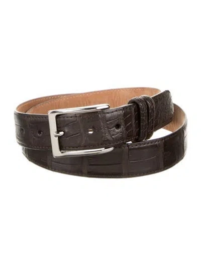 Pre-owned Paul Stuart Alligator Belt In Brown