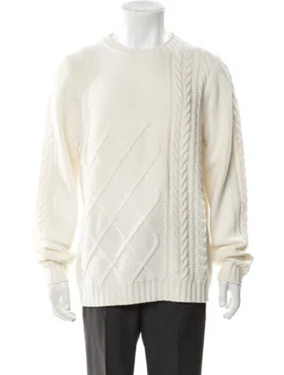 Pre-owned Paul Stuart Cashmere Crew Neck Cardigan In Neutral