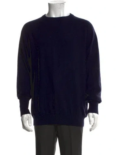 Pre-owned Paul Stuart Cashmere Crew Neck Pullover In Blue