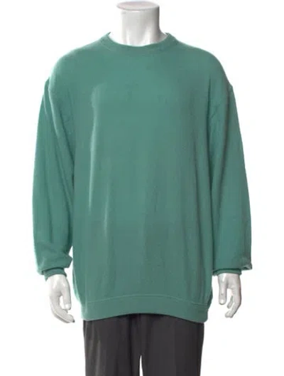 Pre-owned Paul Stuart Cashmere Crew Neck Pullover In Green
