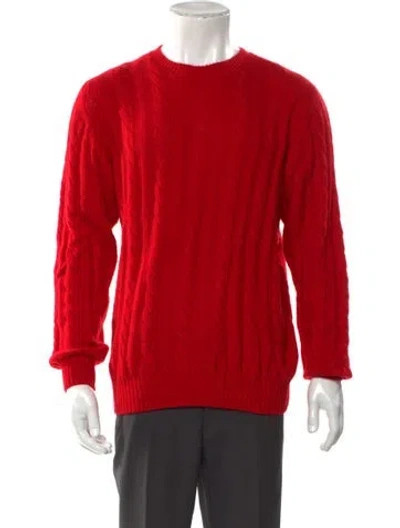 Pre-owned Paul Stuart Cashmere Crew Neck Pullover In Red
