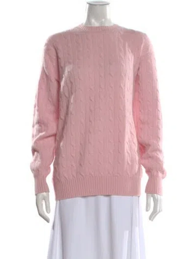 Pre-owned Paul Stuart Cashmere Crew Neck Sweater In Pink