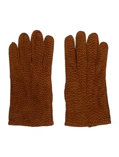 Pre-owned Paul Stuart Cashmere Gloves In Brown