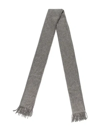 Pre-owned Paul Stuart Cashmere Paisley Print Scarf In Gray