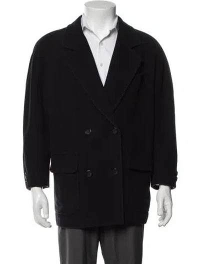 Pre-owned Paul Stuart Cashmere Peacoat In Black