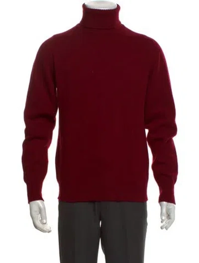 Pre-owned Paul Stuart Cashmere Turtleneck Pullover In Burgundy