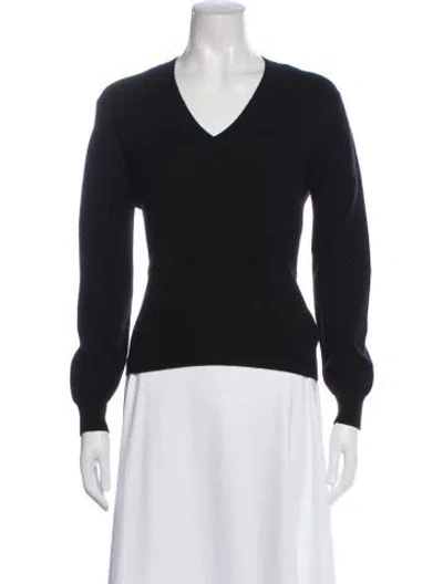 Pre-owned Paul Stuart Cashmere V-neck Sweater In Blue