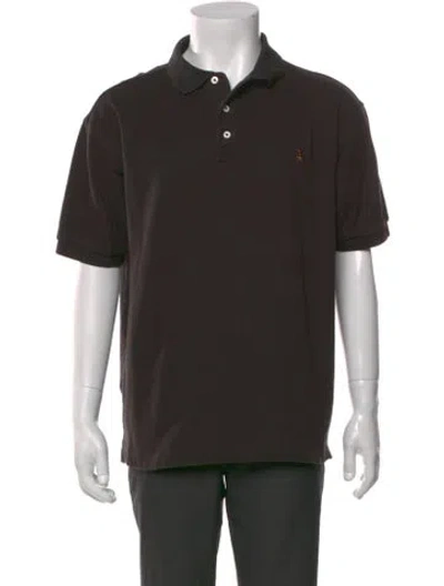Pre-owned Paul Stuart Collar Short Sleeve Polo Shirt In Black