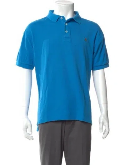 Pre-owned Paul Stuart Collar Short Sleeve Polo Shirt In Blue