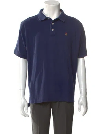 Pre-owned Paul Stuart Collar Short Sleeve Polo Shirt In Blue