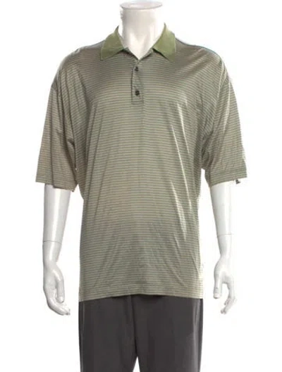 Pre-owned Paul Stuart Collar Short Sleeve Polo Shirt In Green
