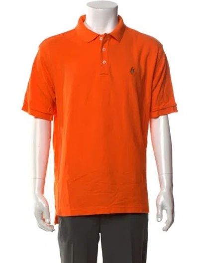 Pre-owned Paul Stuart Collar Short Sleeve Polo Shirt In Orange