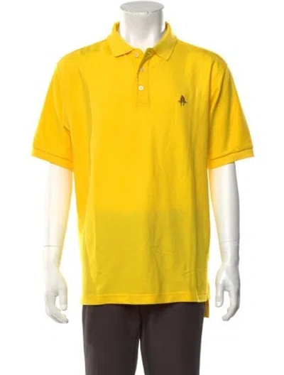 Pre-owned Paul Stuart Collar Short Sleeve Polo Shirt W/ Tags In Yellow