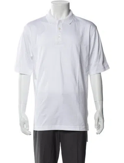 Pre-owned Paul Stuart Collar Short Sleeve Polo Shirt In White