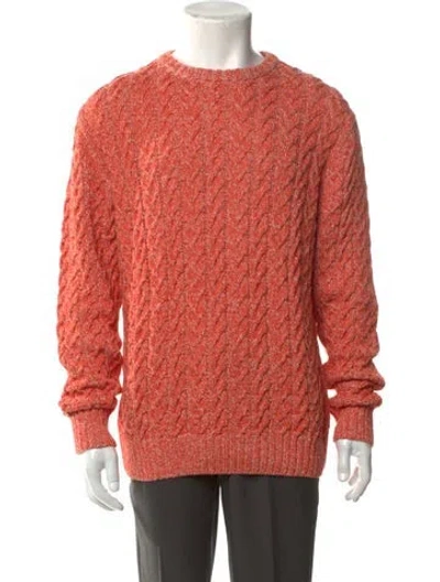 Pre-owned Paul Stuart Crew Neck Long Sleeve Pullover W/ Tags In Orange