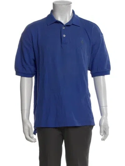 Pre-owned Paul Stuart Crew Neck Short Sleeve Polo Shirt In Blue