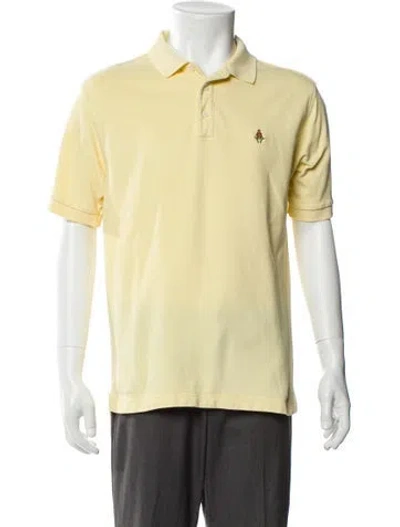 Pre-owned Paul Stuart Crew Neck Short Sleeve Polo Shirt In Yellow