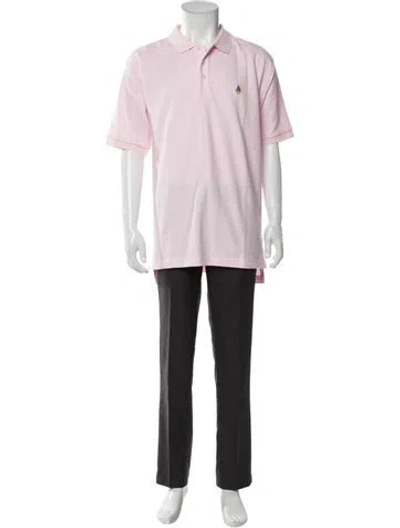 Pre-owned Paul Stuart Graphic Print V-neck Polo Shirt W/ Tags In Pink