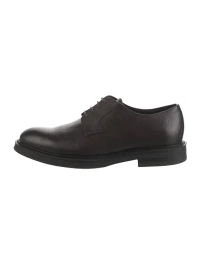 Pre-owned Paul Stuart Leather Dress Loafers In Black