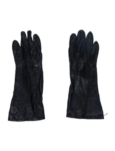 Pre-owned Paul Stuart Leather Gloves In Black
