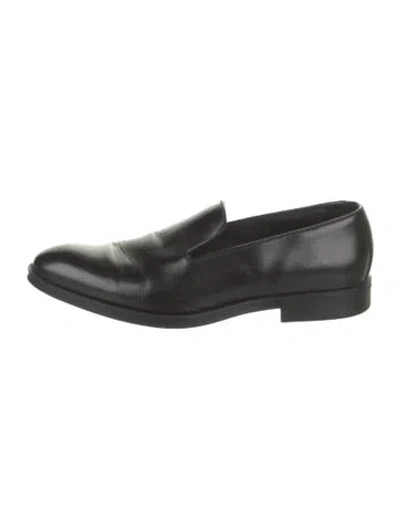 Pre-owned Paul Stuart Leather Loafers In Black