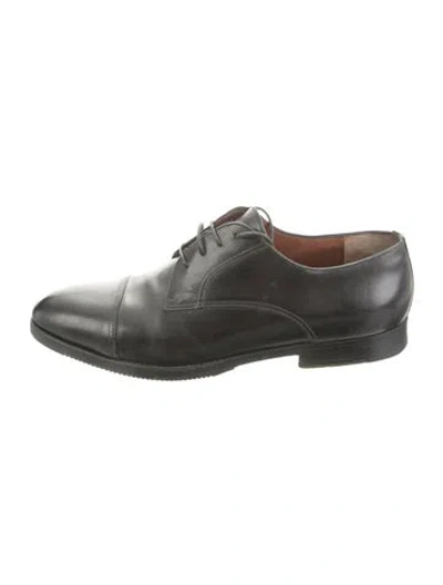 Pre-owned Paul Stuart Leather Oxfords In Black