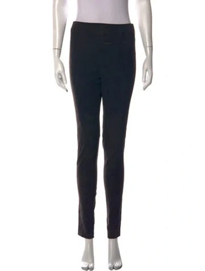 Pre-owned Paul Stuart Leather Skinny Leg Pants In Brown
