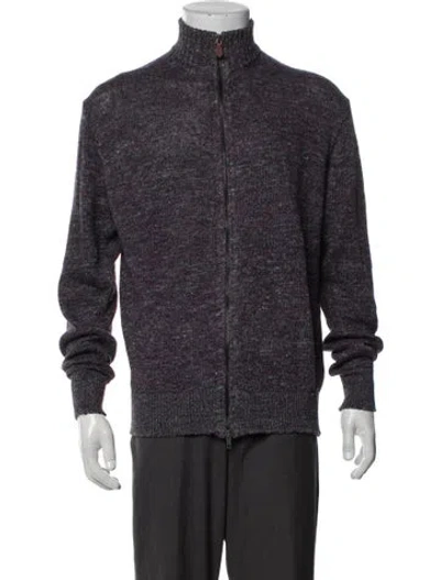Pre-owned Paul Stuart Linen Patterned Jacket In Purple