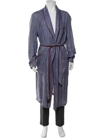 Pre-owned Paul Stuart Linen Robe In Purple