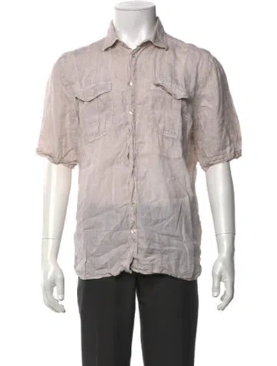 Pre-owned Paul Stuart Linen Short Sleeve Shirt In Multi