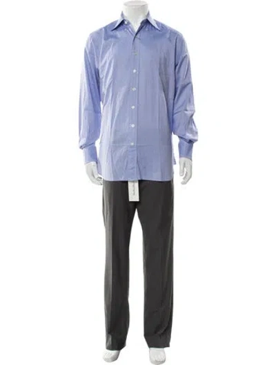 Pre-owned Paul Stuart Long Sleeve Dress Shirt In Blue