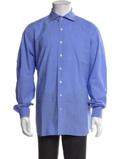 Pre-owned Paul Stuart Long Sleeve Dress Shirt In Blue