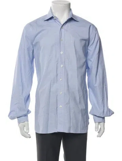 Pre-owned Paul Stuart Long Sleeve Dress Shirt In Blue