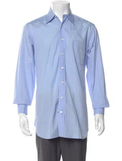 Pre-owned Paul Stuart Long Sleeve Dress Shirt In Blue