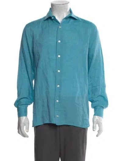 Pre-owned Paul Stuart Long Sleeve Dress Shirt In Blue