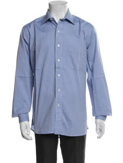 Pre-owned Paul Stuart Long Sleeve Dress Shirt In Blue