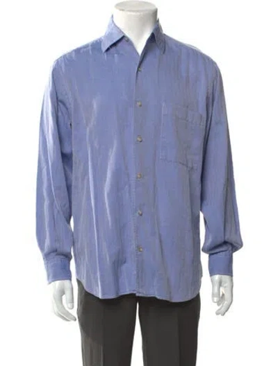Pre-owned Paul Stuart Long Sleeve Dress Shirt In Blue