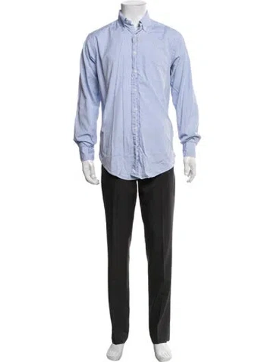 Pre-owned Paul Stuart Long Sleeve Dress Shirt In Blue