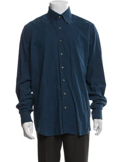 Pre-owned Paul Stuart Long Sleeve Dress Shirt In Blue