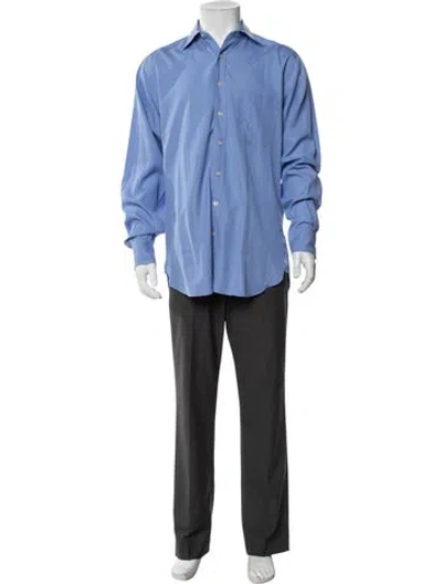 Pre-owned Paul Stuart Long Sleeve Dress Shirt In Blue