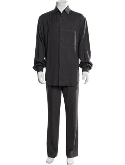 Pre-owned Paul Stuart Long Sleeve Dress Shirt In Grey