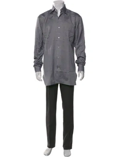 Pre-owned Paul Stuart Long Sleeve Dress Shirt In Grey