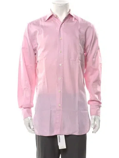 Pre-owned Paul Stuart Long Sleeve Dress Shirt In Pink