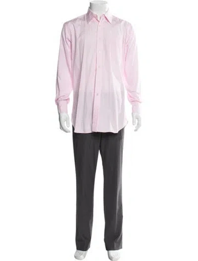 Pre-owned Paul Stuart Long Sleeve Dress Shirt In Pink