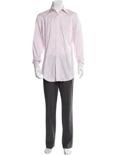 Pre-owned Paul Stuart Long Sleeve Dress Shirt In Pink
