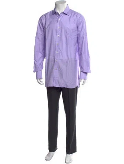 Pre-owned Paul Stuart Long Sleeve Dress Shirt In Purple