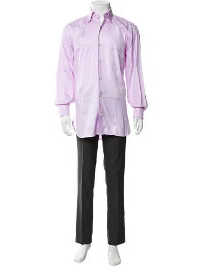 Pre-owned Paul Stuart Long Sleeve Dress Shirt In Purple
