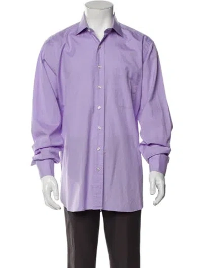 Pre-owned Paul Stuart Long Sleeve Dress Shirt In Purple